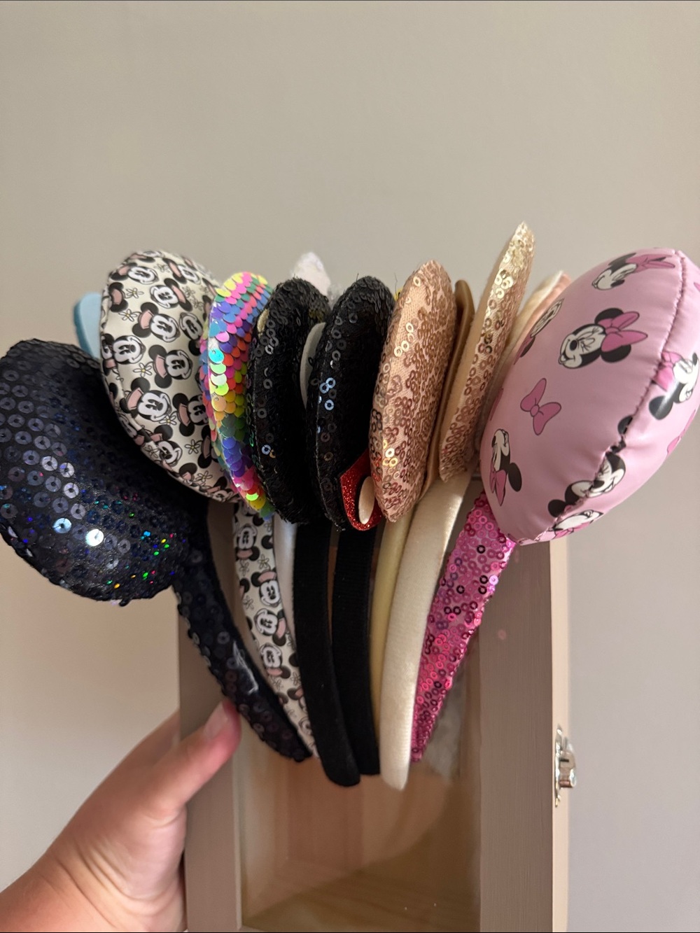 Disney Minnie Mouse Sequin Ear Headbands in Pink, Black, Gold & Multicolor